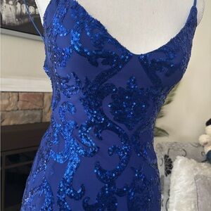 Windsor Blue Sequin Sweetheart Bodycon Dress